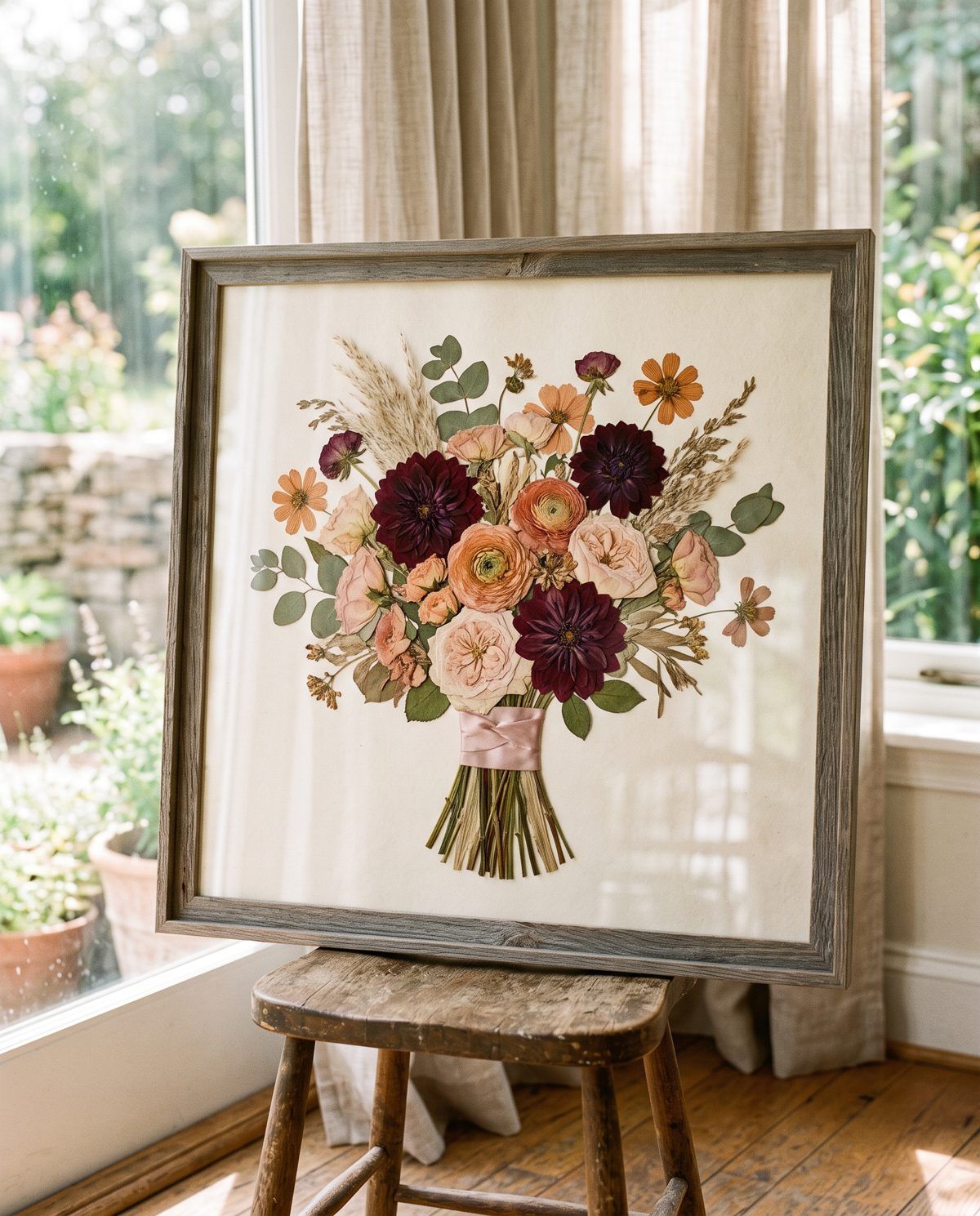 Preview image: The Dahlia, 18 x 24 in pressed bouquet frame